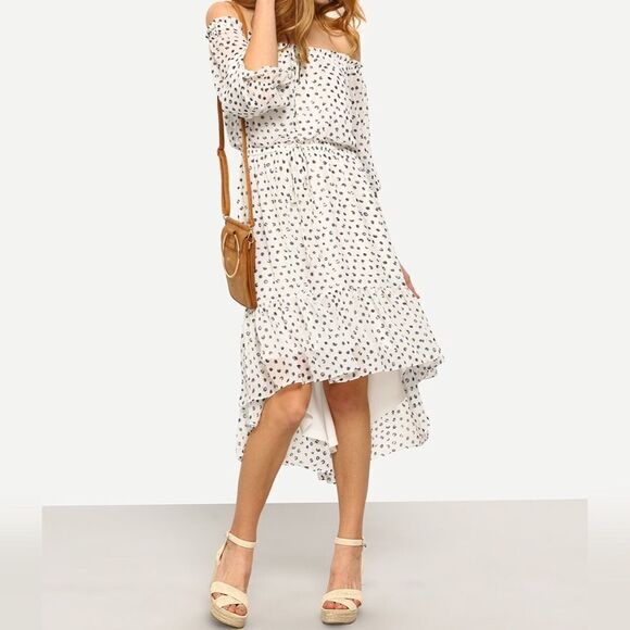 ✨Elasticized Off Shoulder  Dress Drawstring Waist✨ - Picture 2 of 7